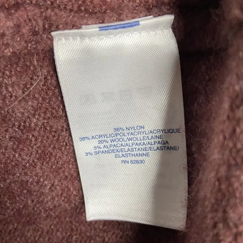 Lands' End Women's Boucle Roll Neck Sweater 503719 Wool Alpaca Acrylic Nylon XL